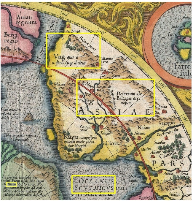 Image of Siberia. Enlargement of the Mercator Map, shown previously. Image of Siberia. Enlargement of the Mercator Map, shown previously.