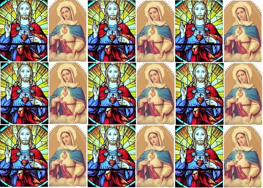 Sacred Hearts of Jesus and Mary (print version, based on Wikipedia).
An Image of the Sacred Hearts of Jesus and Mary, when honored/exposed, helps protect the specific room where is placed. Sacred Hearts of Jesus and Mary (print version, based on Wikipedia).
An Image of the Sacred Hearts of Jesus and Mary, when honored/exposed, helps protect the specific room where is placed.