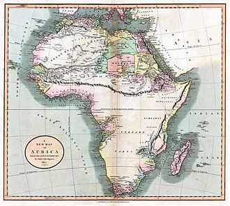 This image can be found at Wikipedia: https://en.wikipedia.org/wiki/Mountains_of_Kong#/media/File:1805_cary.jpg. These mountains served as a protection for the native Africans against Islamic incursions and terror. They disappeared from maps in the 19th century, as they were no longer of interest to the European powers or the Muslim natives. The correlation with Islamic expansion in Africa is evident (see, for example, a map of Islam in Africa). Author: John Cary. Public domain. This image can be found at Wikipedia: https://en.wikipedia.org/wiki/Mountains_of_Kong#/media/File:1805_cary.jpg. These mountains served as a protection for the native Africans against Islamic incursions and terror. They disappeared from maps in the 19th century, as they were no longer of interest to the European powers or the Muslim natives. The correlation with Islamic expansion in Africa is evident (see, for example, a map of Islam in Africa). Author: John Cary. Public domain.